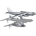 Piececool 3D Puzzles for Adults, 1:200 Scale Bomber American Military Airplane Metal Model Building Kits DIY Assembly Brain Teaser Puzzle, Best Dad Boyfriend Gifts & Desk Decor