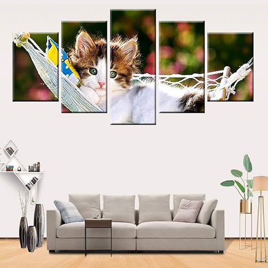 Hqatpr Pintura De La Lona 5 Panel Modular Hd Print Arte De La