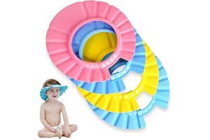 EWINEVER EWIN(R) 4pcs Soft Adjustable Baby Kids Children Shampoo Bath Bathing Shower Cap Hat Wash Hair Shield Hat