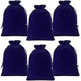 Lucky Monet 25/50/100PCS Velvet Drawstring Bags Jewelry Pouches for Christmas Birthday Party Wedding Favors Gift Candy Headphones Art and DIY Craft (25Pcs, Royal Blue, 5” x 7”)