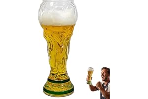 World Cup 2026 Trophy Beer Glass - 16.9oz Durable Glass - Elegant Football Gift for Men, Dad, Father's Day, Birthday & Game D