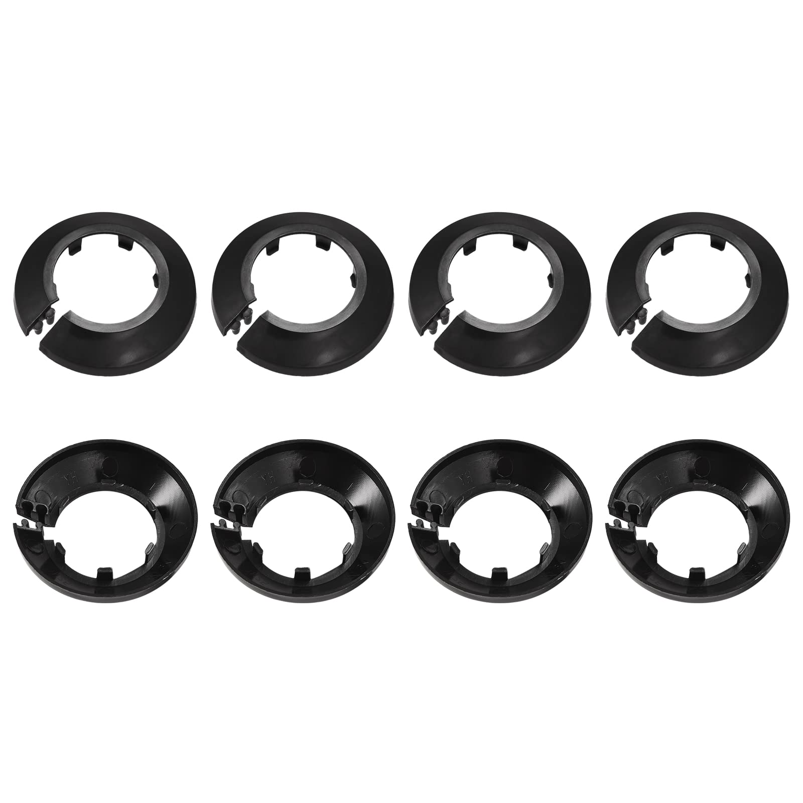 DTGN 62x14mm(DxT) Pipe Cover Decoration - 10Pack - Good for Bathroom Kitchen 34mm Dia Pipe - PP Plastic Escutcheon - Black