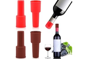 Vodolo Silicone Wine Stopper,4pcs Reusable and Unbreakable Glass Bottle Sealer Covers Wine Stoppers, Wine Plug,Wine Cork Stopper for Keeping Wine Champagne Fresh Home Use