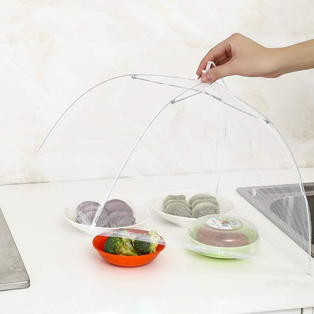  | Pop-Up Mesh Screen Food Cover Tent Umbrella, SPANLA 8 Pack Food Cover Net for Outdoors, Screen Tents, Parties Picnics, BBQs, Reusable and Collapsible Reusable and Collapsible, 17 Inches: Plate Serving Covers