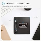 ORIGBELIE External DVD CD Drive USB 3.0 Type C RW Burner Laptop PC Mac Windows view 8