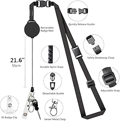 Leather Badge Holder and Adjustable Retractable