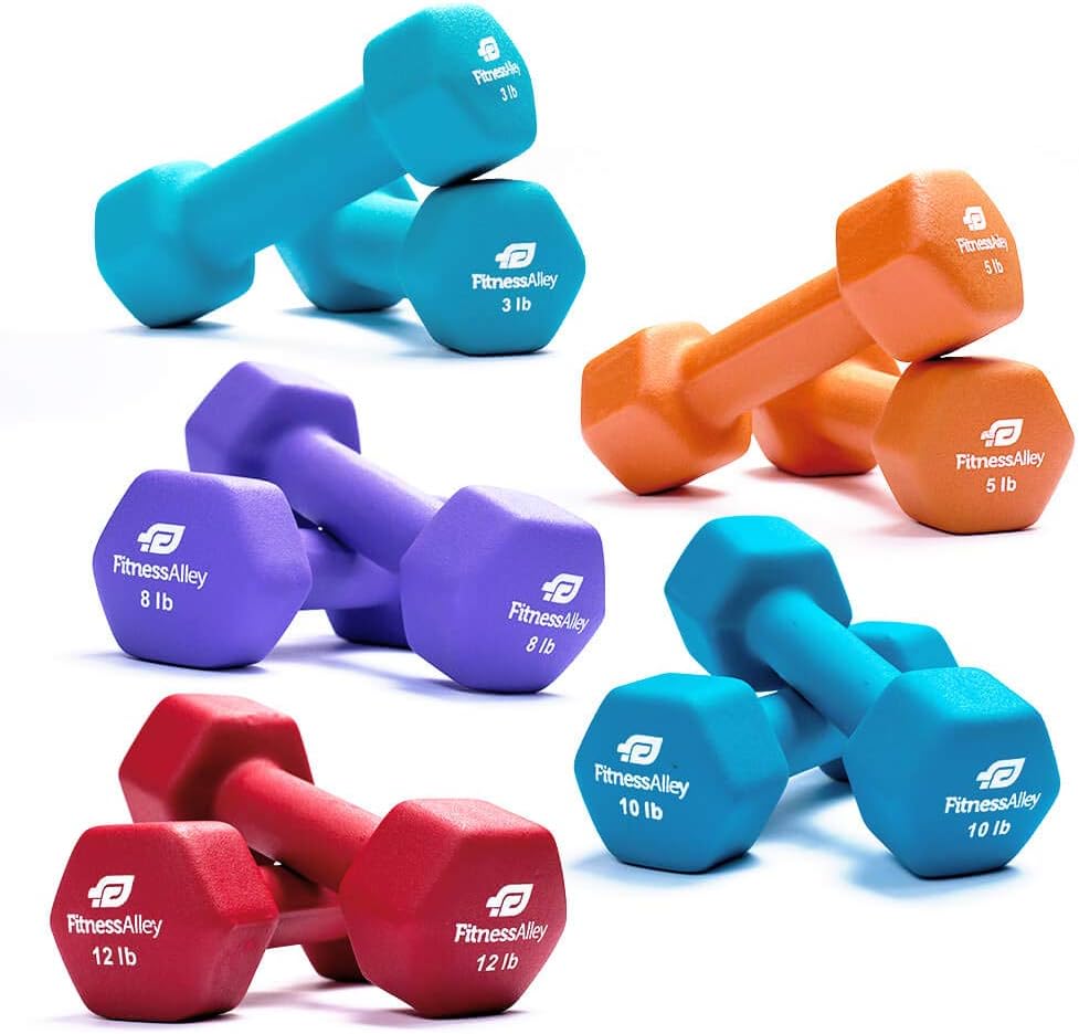 Fitness Alley Steel Dumbbell Rack - 5 Tier Weight Holder & 5 Tier Weight Rack Dumbbell Stand - Dumbbell Holder - Dumbbell Rack Stand (5 Tier Rack & 3, 5, 8, 10, 12 lbs Dumbbells) : Sports & Outdoors