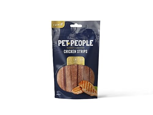 Pet People Chicken Strips 80g, Natural, Grain Free, High Protein, Dental Care, Dog Snacks - 8pc, 80g (1 Bag)