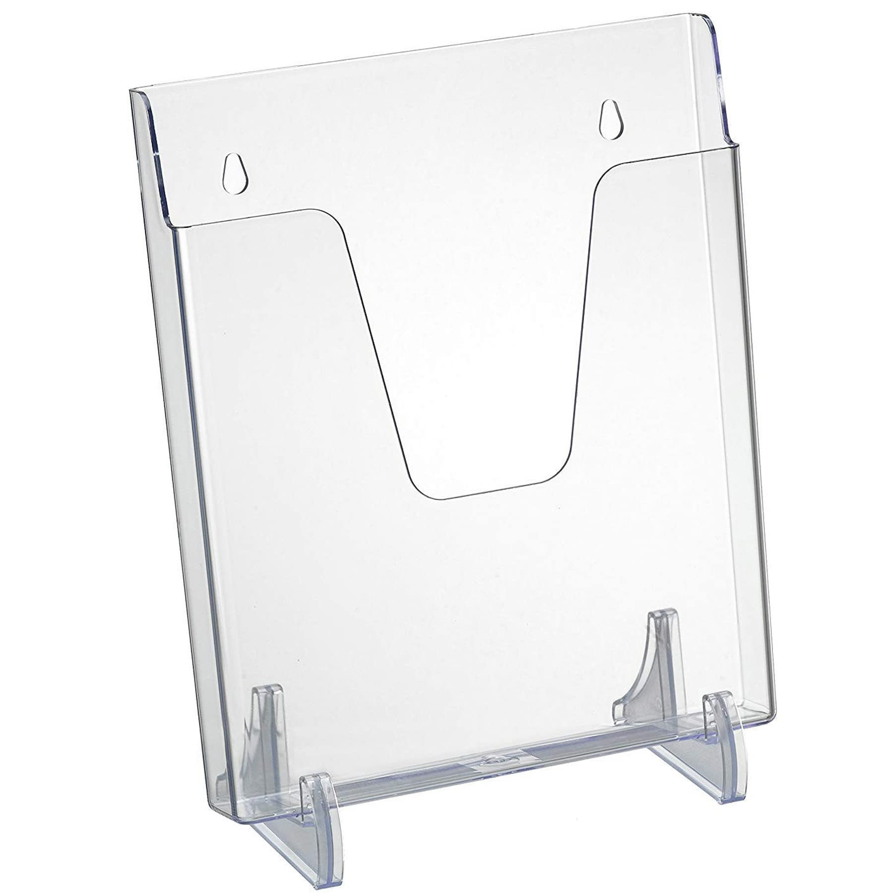 Acrimet Pocket File Holder Vertical Design Brochure Display (for Wall Mount or Countertop Use) (Removable Supports Included) (Letter Size) (Clear Crystal Color)