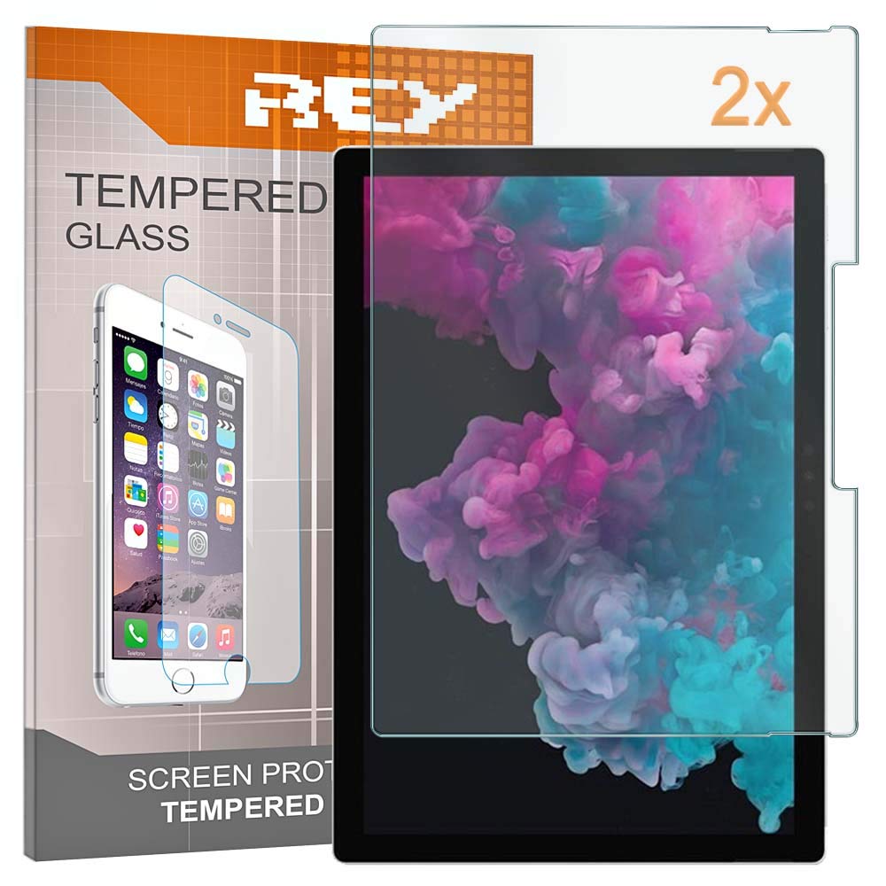 REY Screen Protector for MICROSOFT SURFACE PRO 4 (12.3"), Tempered Glass Film, Premium quality, Perfect protection for scratches, breaks, moisture, [Pack 2x]