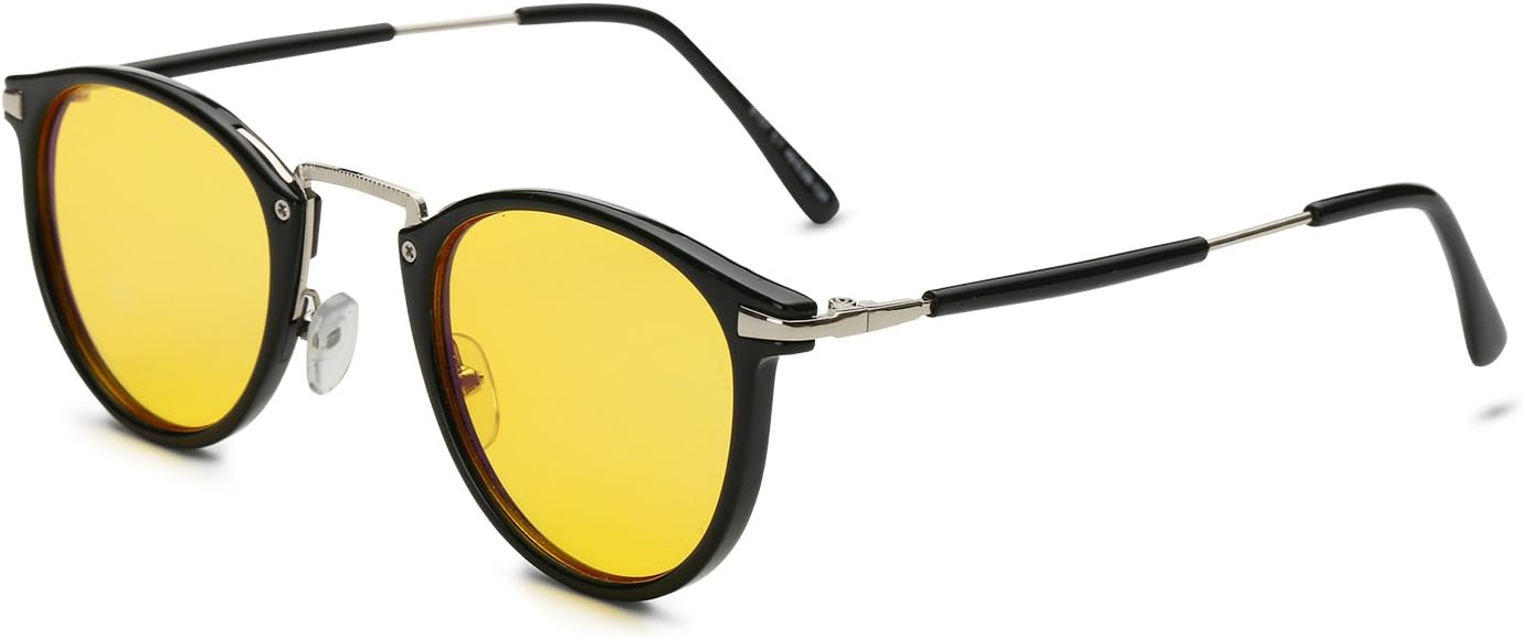 Anti-Blue Light Night Vision Glasses Radiation Protection Trendy Round Driving Sunglasses for women