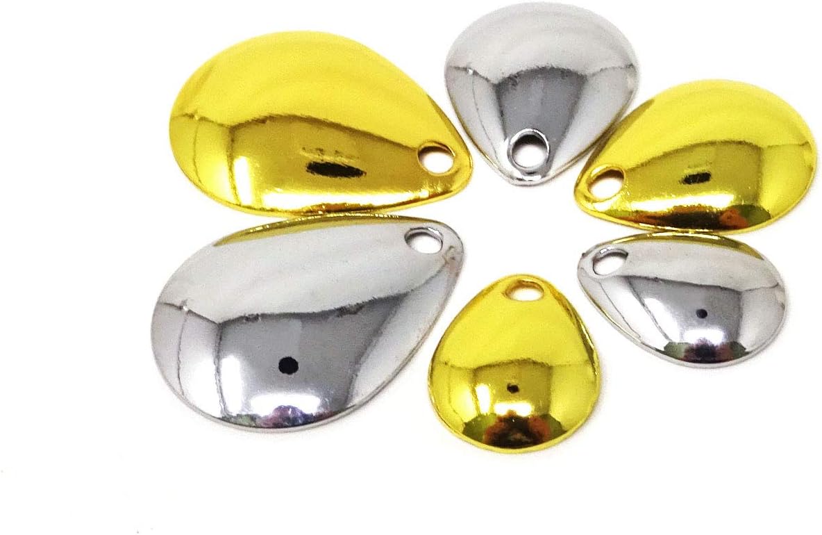 HONBAY 60PCS Metal Deep Cup Spinner Blades Fishing Lures for Hard Lures Worm