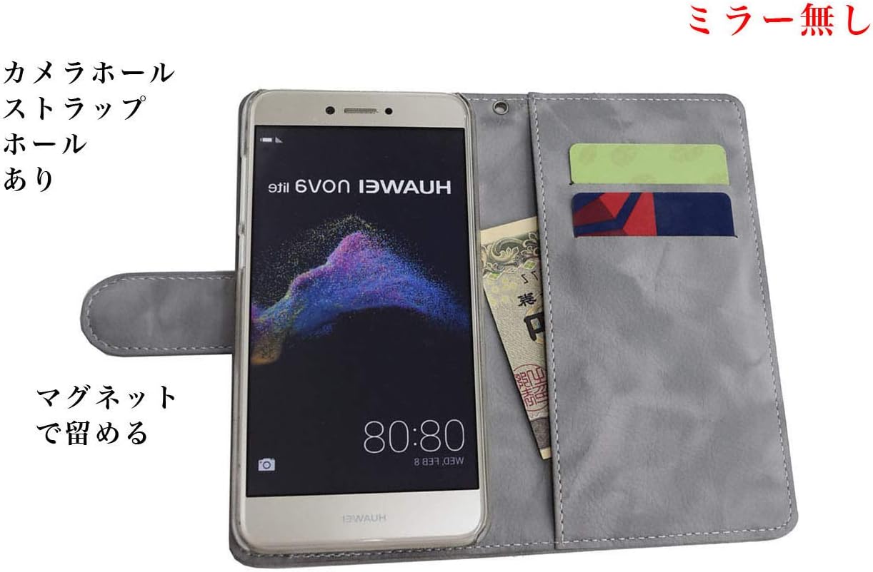 Amazon Huawei P20 Pro Hw 01k Docomo 左利き用 ミラー無し 横型 グレー あせた感 ヴィンテージ風 手帳型 横型 横開き Pu 横 ストラップ ホール カード マグネット スタンド 型 鏡 携帯 スマホ カバー ケース スマホケース おしゃれ かわいい 可愛い 人気