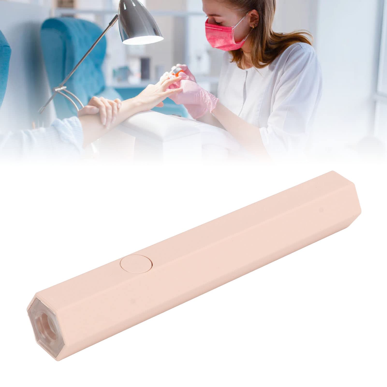 Handheld Nail Lamp, Mini Nail Dryer, Soft Light 1pcs LED Portable Cute Mini UV Nail Dryer for Fast Curing Home (Pink)