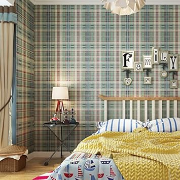 Sdkky Britische Plaid Vlies Tapete Amerikanischen Dorf Kinder Schlafzimmer Wohnzimmer Studie Schottland Tapeten 2 Dekorative Wandpapier Amazon De Kuche Haushalt