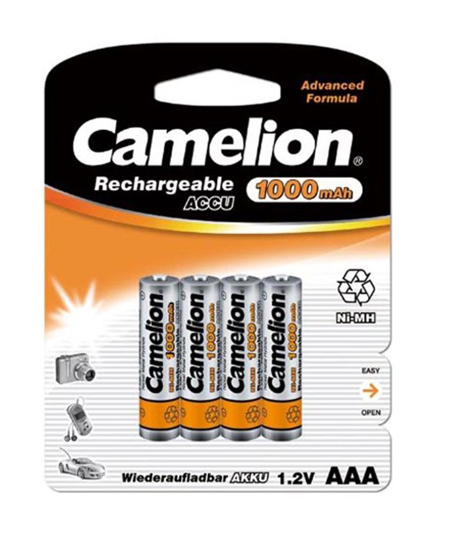 Camelion HR03 1.2 V 1000 mAh AAA Micro Nickel Metal Hydride Rechargeable Battery (Pack of 4)