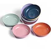 WANBY Plastic Plates Set - 10 Pcs Lightweight 5.6" Unbreakable Dinner Dishes - Dishwasher & Microwave Safe
