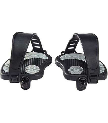 Amacoam Sangles de Pédale de Vélo d'exercice Sangles de Pédale en Caoutchouc Facile à Régler Universal Sangles de Pédale pour Vélo d'Appartement Vélo Cycle Maison ou Gym 2 Paires Noir