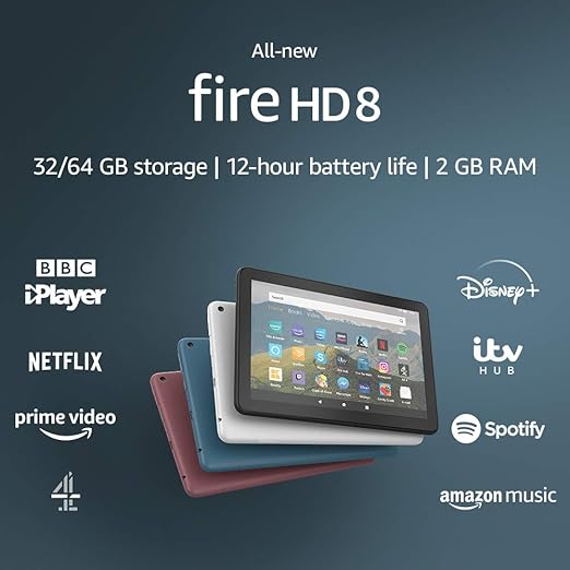 AllNew Fire HD 8 Tablet, 8" HD display, 64 GB, Black with Special