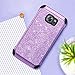 Galaxy S7 Edge Case, Samsung Galaxy S7 Edge Case, BENTOBEN 2 in 1 Luxury Glitter Bling Hybrid Hard Cover Sparkly Shiny Faux Leather Shockproof Bumper Protective Case for Samsung Galaxy S7 Edge, Purple
