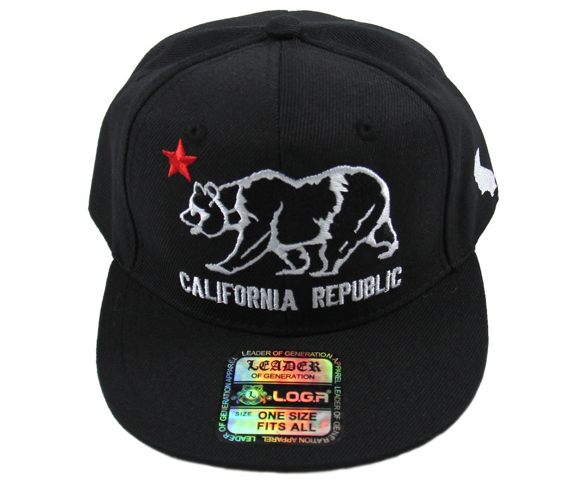 Amazoncom Kids Youth California Republic Snapback Cap Black