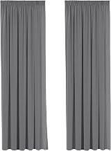 H.Versailtex 2-Piece Blackout Curtains 90x90 Frost Grey Pencil Pleat