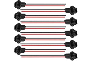 UHANBUT T10 W5W 194 Bulb Socket with Wire Pigtail, Universal LED Bulbs Pre-Wired Harness Sockets Adapter, Female Car Tail Light Connector Socket Accessories for Side Marker/Turn Signal Light (10PCS)
