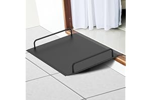 THOOUM Door Threshold Ramp with Detachable Handles Fits for 2.0" to 9.0" Rise, Wheelchair Doorway Ramp for Scooters/Elderly/Walkers/Stairs(800 LBs Loading, 33.5" L*37.4" W, Alloy Iron, 40.0 LBs)