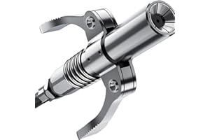 Grease Gun Coupler, Quick Lock Double Handle Grease Gun Tip with 6 Reinforced Jaws, Rated 12,000 PSI, Compatible with All Gre