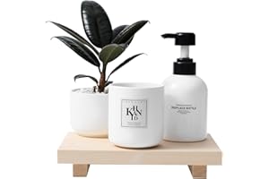 ZOOCATIA Bathroom Counter Organizer Wood Pedestal Stand Farmhouse Decorative Tray Soap Holder for Kitchen Decor, Burlywood