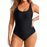 Plus Size One Piece Swimsuits for Women Athletic Tummy Control Bathing Suit | Scoop Neck, Racerback, Wide Straps, Removable Cups, Full Coverage, Full lining