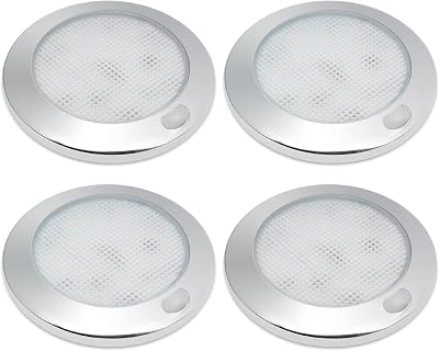 Dream Lighting 12V LED Ceiling Lights 4 Pack Dimmable Warm White 3000K Chrome
