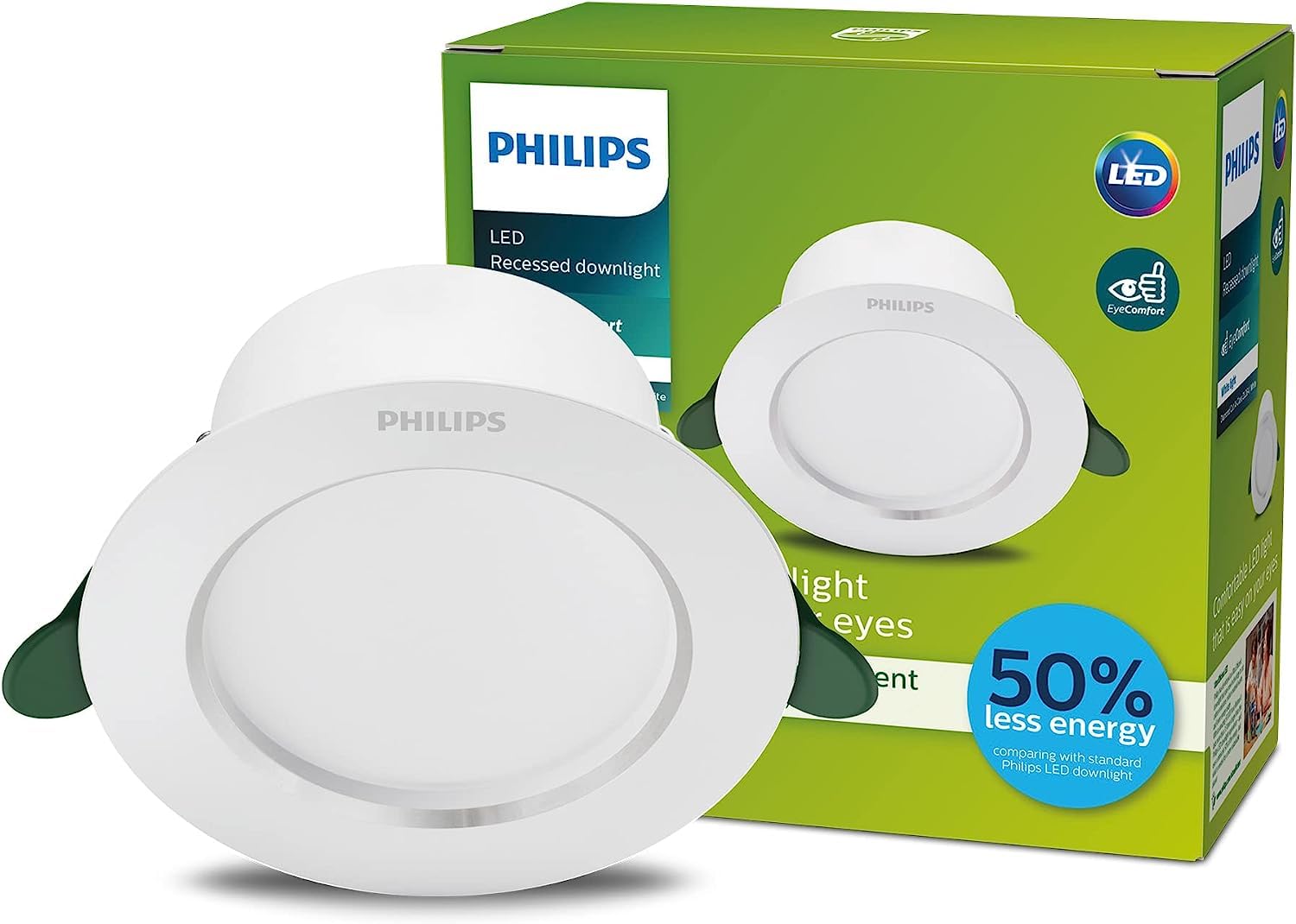 Philips LED Downlight, White, 3,000 K