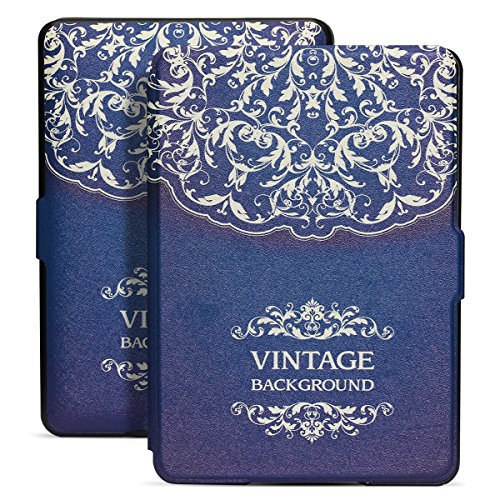 Kindle Paperwhite Flip Case, iThrough E-reader Protective Colorful Case Cover With Auto Wake/Sleep Smart,Fits All 2012, 2013, 2015 and 2016 Versions Amazon Kindle Paperwhite(Flower)