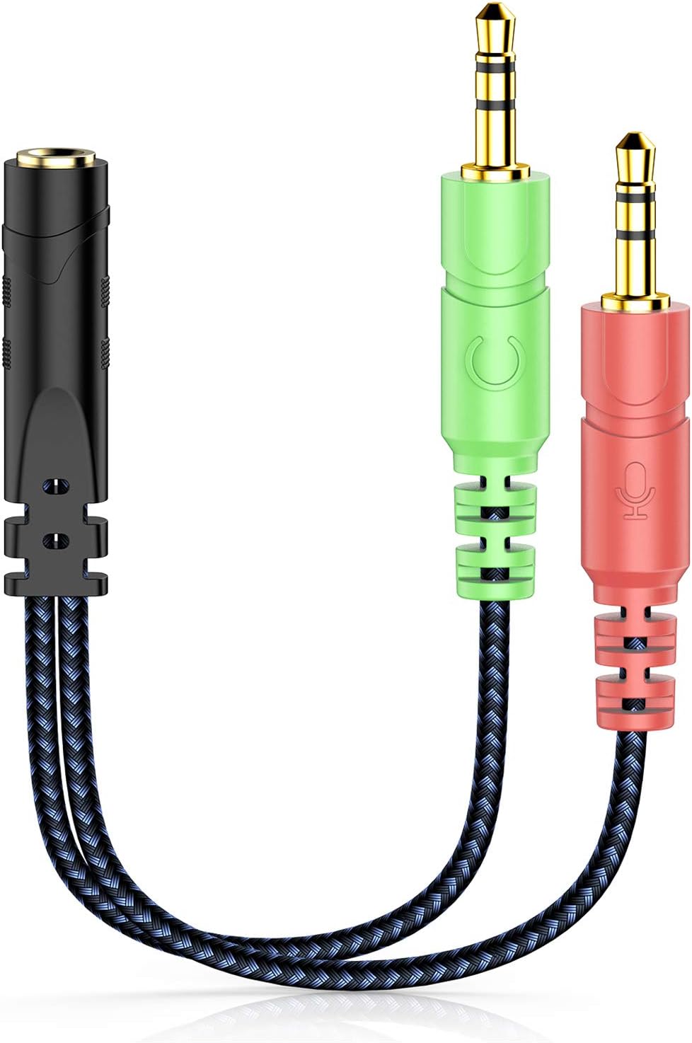 [Latest 2020] Headset Splitter 3.5mm cable Headphones Y Splitter Jack Audio Headset Microphone