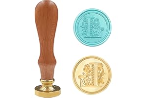 KRASTMON Medieval Traditional Initial Alphabet Wax Seal Stamp, Brass Head Wooden Handle Letter Stamps for Card/Envelope/Gift - (Letter L)