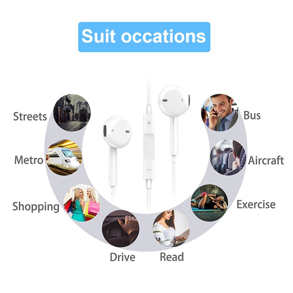Iphone 7 headphones, DPKIKOLightning iphone earbuds With Microphone Earphones Stereo Headphones and Noise Isolating headset for Apple iPhone 7/7 Plus/8/8Plus/X