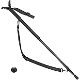 MidTen Shooting Stick Hunting Monopod with V Yoke Rest, 33.1" to 74.8" Height Adjustable Gun Crossbow Shooting Monopod, Walking Stick with Shoulder Wrist Strap Rifle Stand with Spike Feet