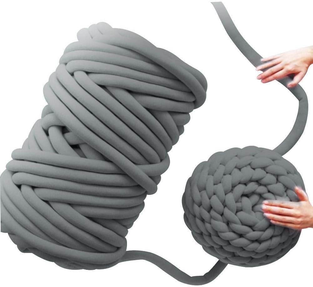 etateta 25M/82FT Hand Woven Blanket Core Yarn - Super Soft Round DIY Hand Chunky Knitted Blanket Yarn for Arm Knitting Hand Knitting Crochet Blanket Rugs