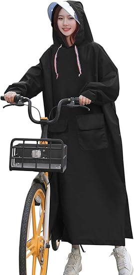 Amazon 令和2年最新版 自転車レインコート レディース Hotfugu レインウェア ロング 魔法レインポンチョ超軽量 雨具 バイク用 新型素材 防風防水 耐久性 快適 羽織 雨合羽 雨着 男女兼用 レディースメンズ用 通勤通学 レインコート ポンチョ 通販