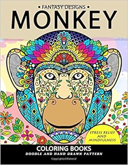 Monkey Coloring Book: Stress-relief Coloring Book For Grown-ups, by Balloon Publishing