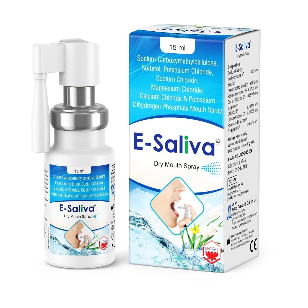 E-Saliva Dry Mouth Spray - Instant Dry Mouth Relief & Long-Lasting Hydration - Hydrating Formula with Long-Lasting Effect - Oral Hydration and Comfort for Dry Mouth - Natural Flavour 15ml (Pack of 1)