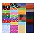 Life Glow DIY Polyester Patterned Felt Fabric Squares Sheets Assorted Colors 6x6 inch for Crafts, 1mm Thick 40Pcs