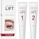 ICONSIGN 2-in-1 Lash Lift Kit Brow Lamination Kit, High-capacity Lotion Tube Design Eyelash Perm Kit Perm &amp; Setting Lotion for Salon or Home Use, White