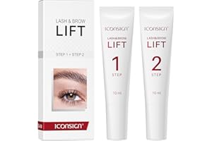 ICONSIGN 2-in-1 Lash Lift Kit Brow Lamination Kit, High-capacity Lotion Tube Design Eyelash Perm Kit Perm & Setting Lotion for Salon or Home Use, White