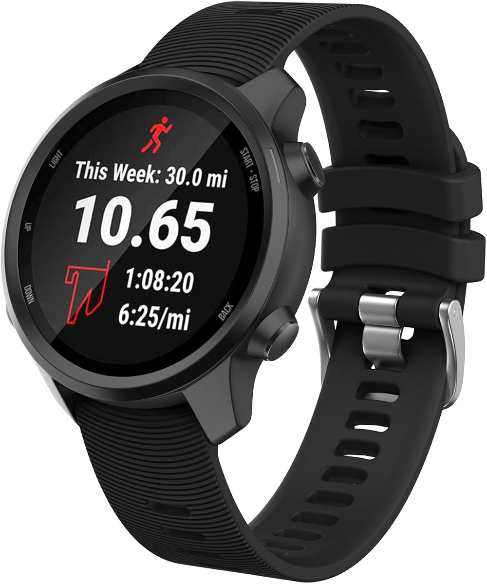 ISABAKE 20mm Silicone Watch Band for Garmin Forerunner 245 645 Vivoactive 3
