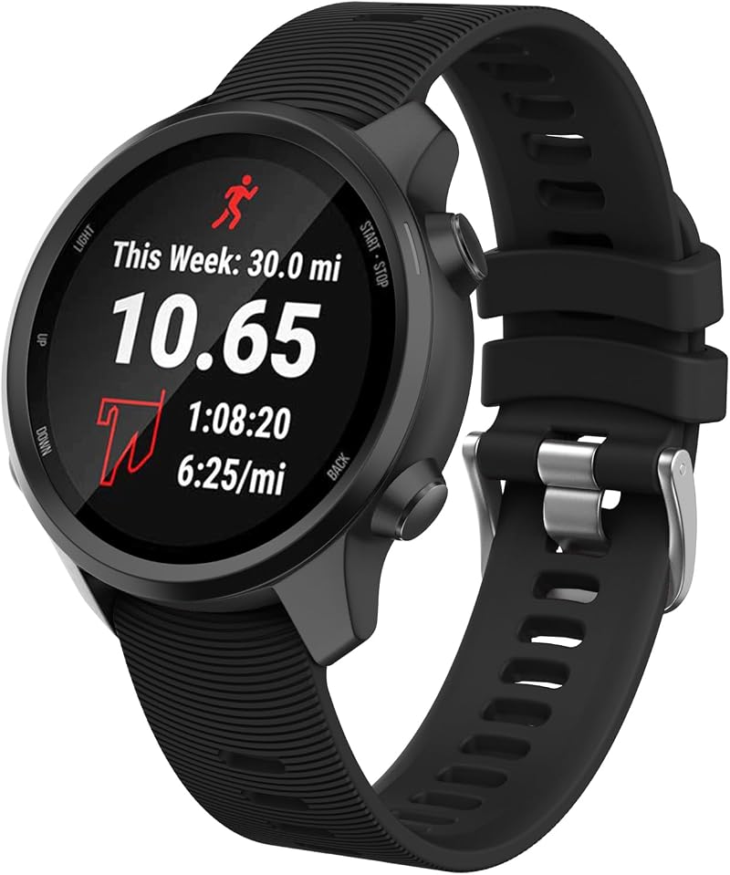 ISABAKE 20mm Silicone Watch Band for Garmin Forerunner 245 645 Vivoactive 3
