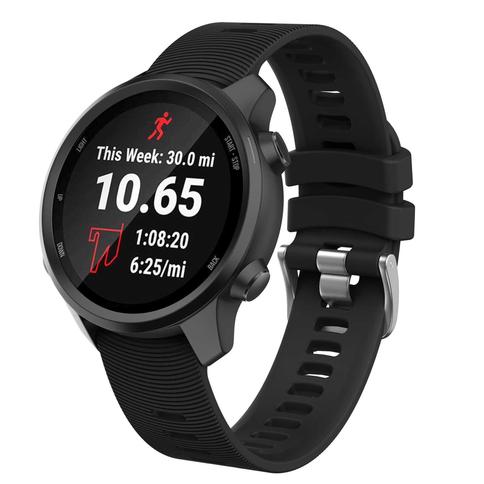 ISABAKE Silicone Strap for Garmin Forerunner 245/645 Music Band, 20mm Replacement Watch Band for Vivoactive 3, Vivomove HR