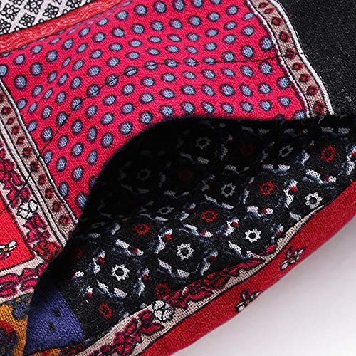 XOWRTE Women's Vintage Coat Oversized Fleece Print Button Maxi Thicken Jacket Winter Cardigan - Thumbnail 5