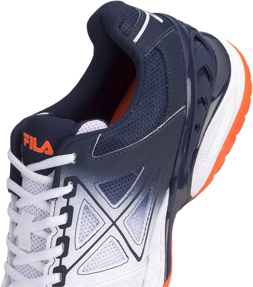 tênis fila cage delirium all court marinho e laranja